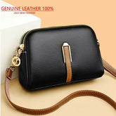 100% Genuine Leather Shoulder Bag - Luxury Cowhide Flap Handbag & Messenger Crossbody Bag for Women - Himpall